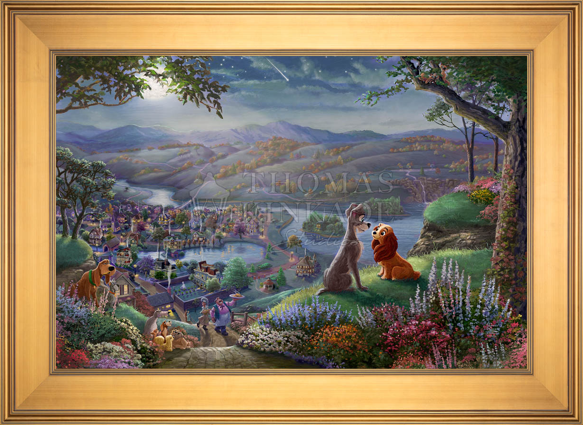 Disney Lady and the Tramp Falling in Love - Limited Edition Canvas