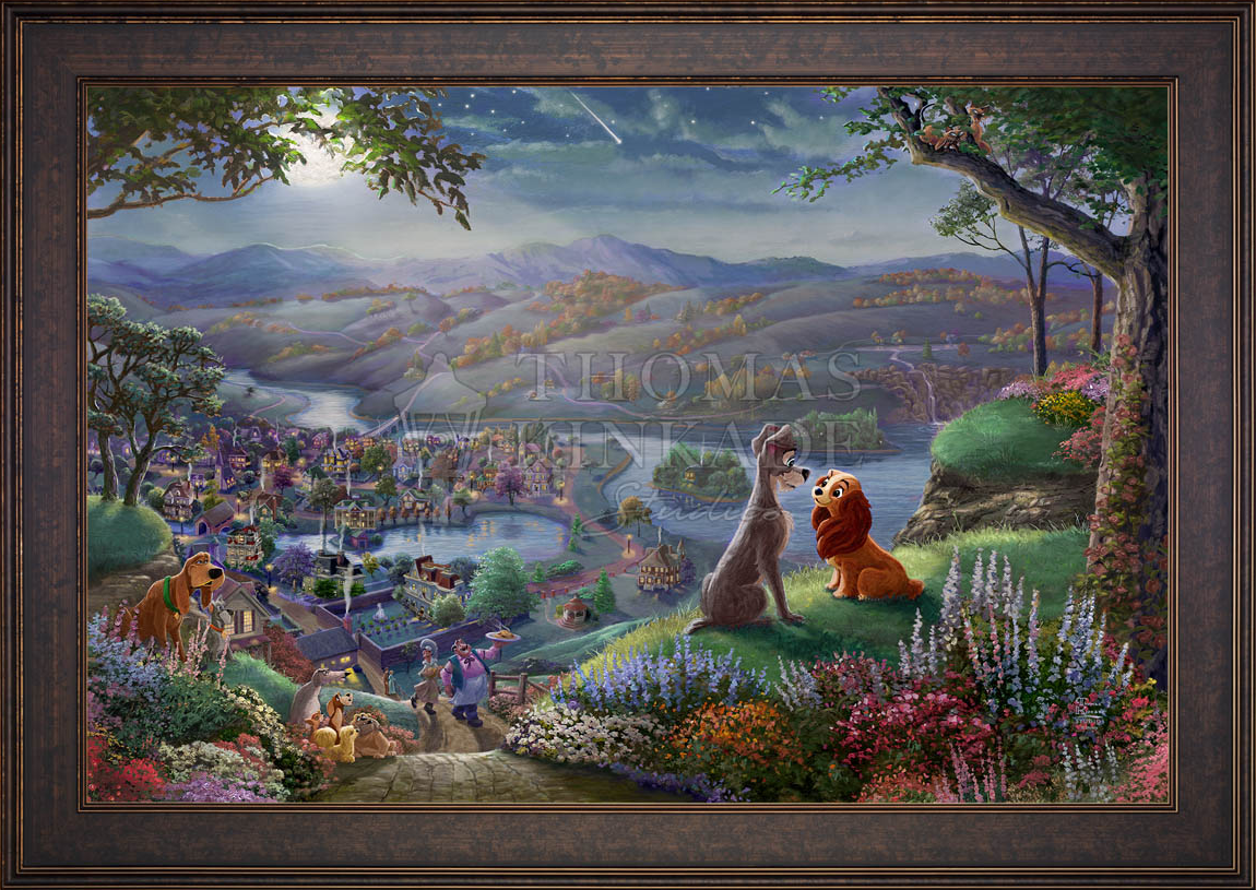 Disney Lady and the Tramp Falling in Love - Limited Edition Canvas