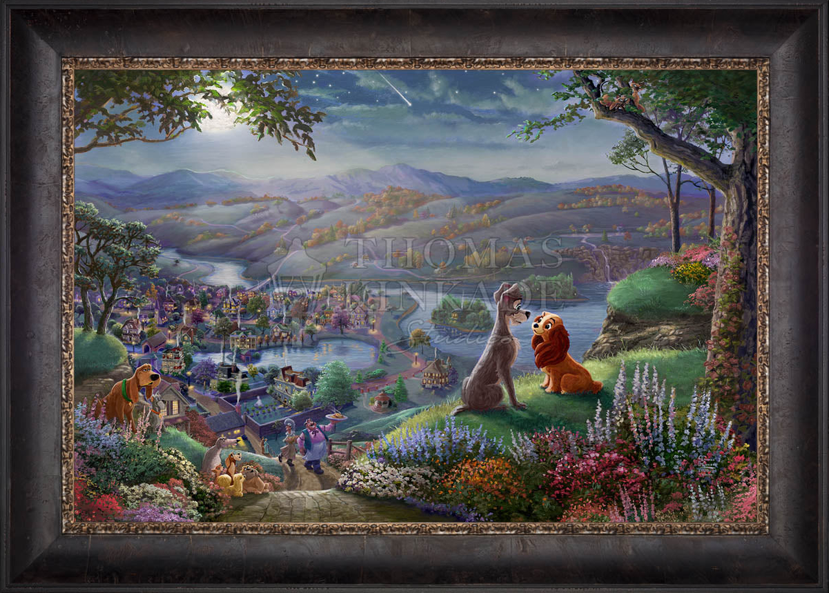 Disney Lady and the Tramp Falling in Love - Limited Edition Canvas