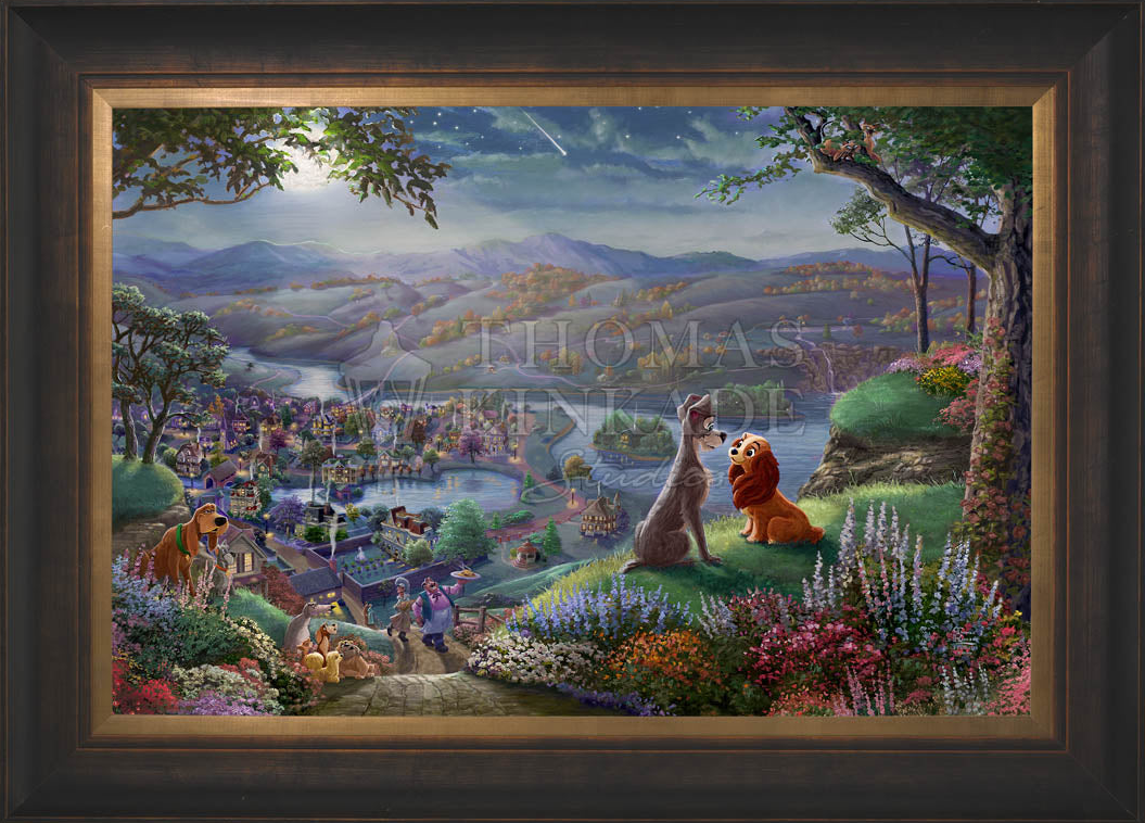 Disney Lady and the Tramp Falling in Love - Limited Edition Canvas
