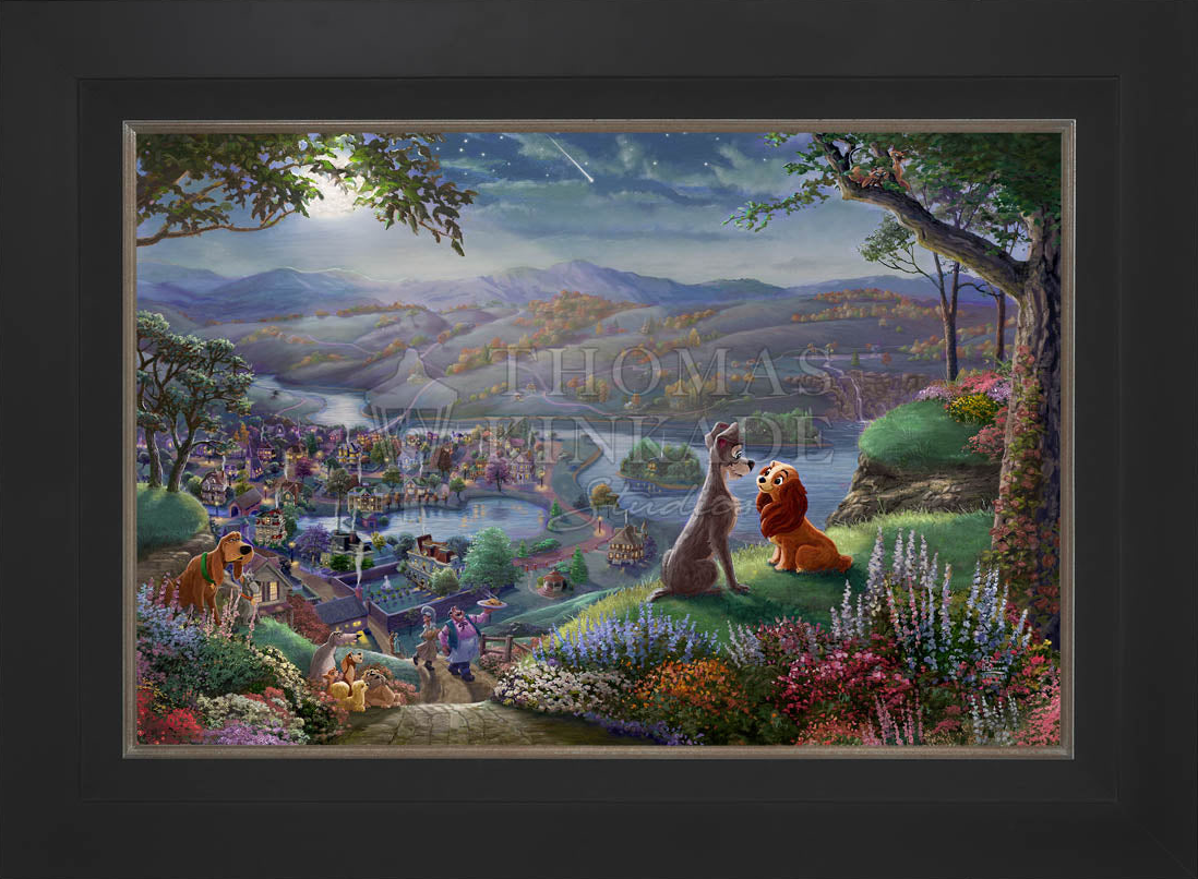 Disney Lady and the Tramp Falling in Love - Limited Edition Canvas