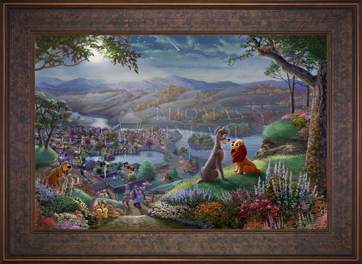 Disney Lady and the Tramp Falling in Love - Limited Edition Canvas
