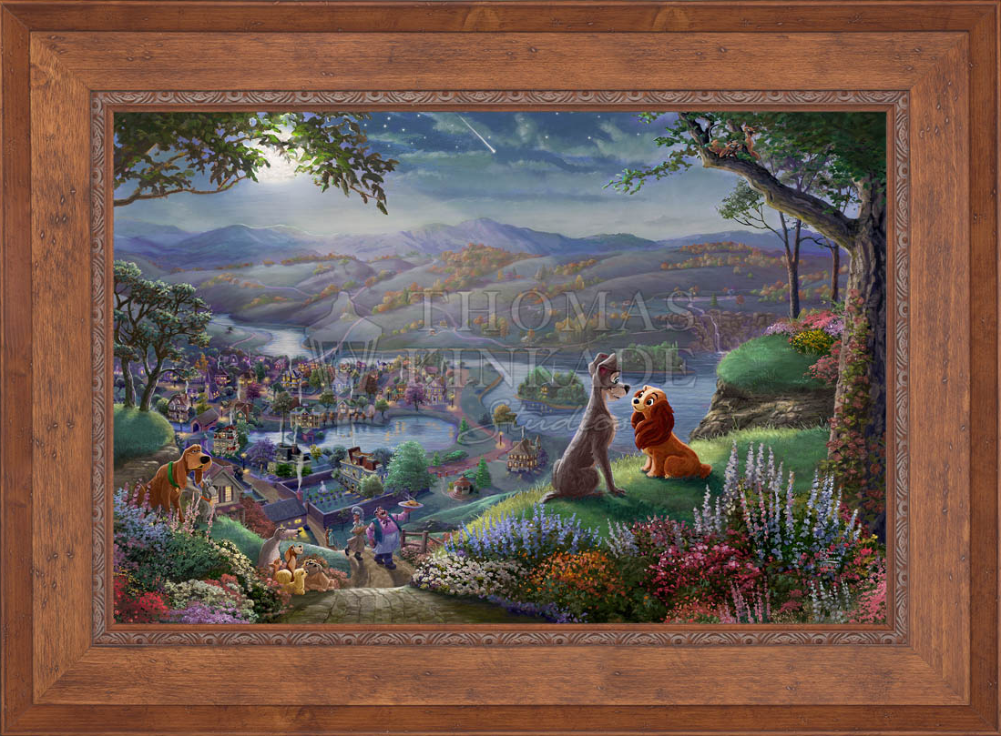 Disney Lady and the Tramp Falling in Love - Limited Edition Canvas