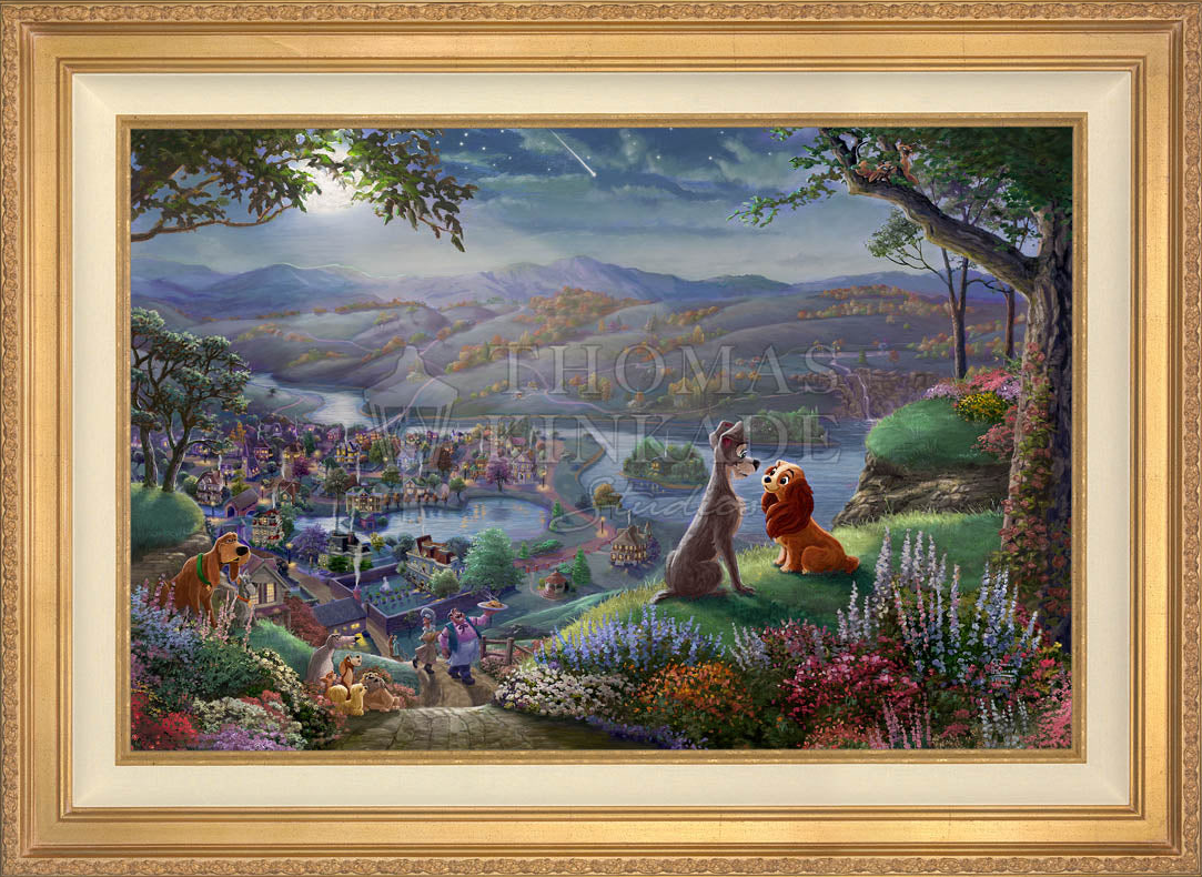 Disney Lady and the Tramp Falling in Love - Limited Edition Canvas