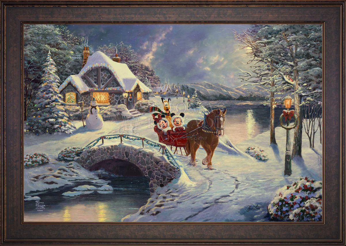Disney Mickey and Minnie Evening Sleigh Ride - Limited Edition Canvas