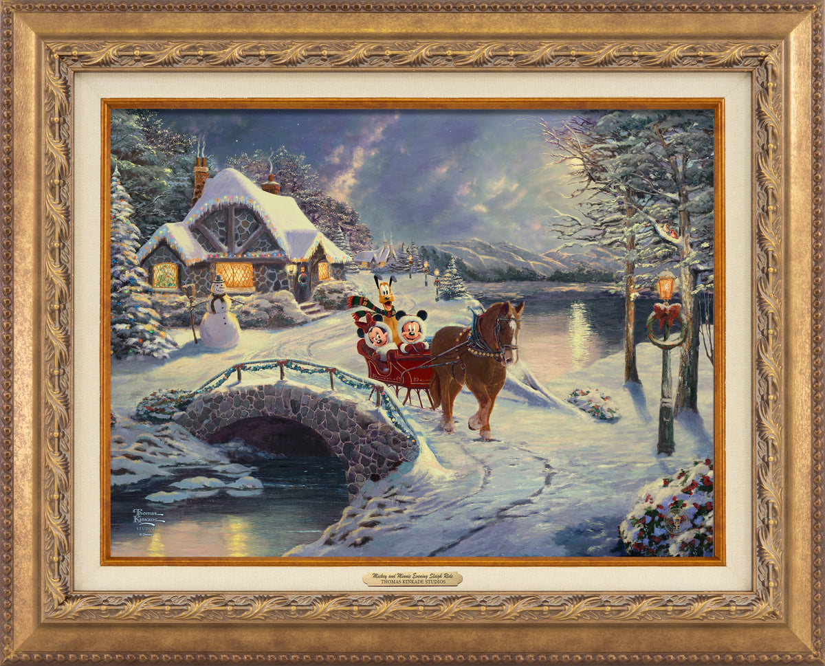 Disney Mickey and Minnie Evening Sleigh Ride - Canvas Classics