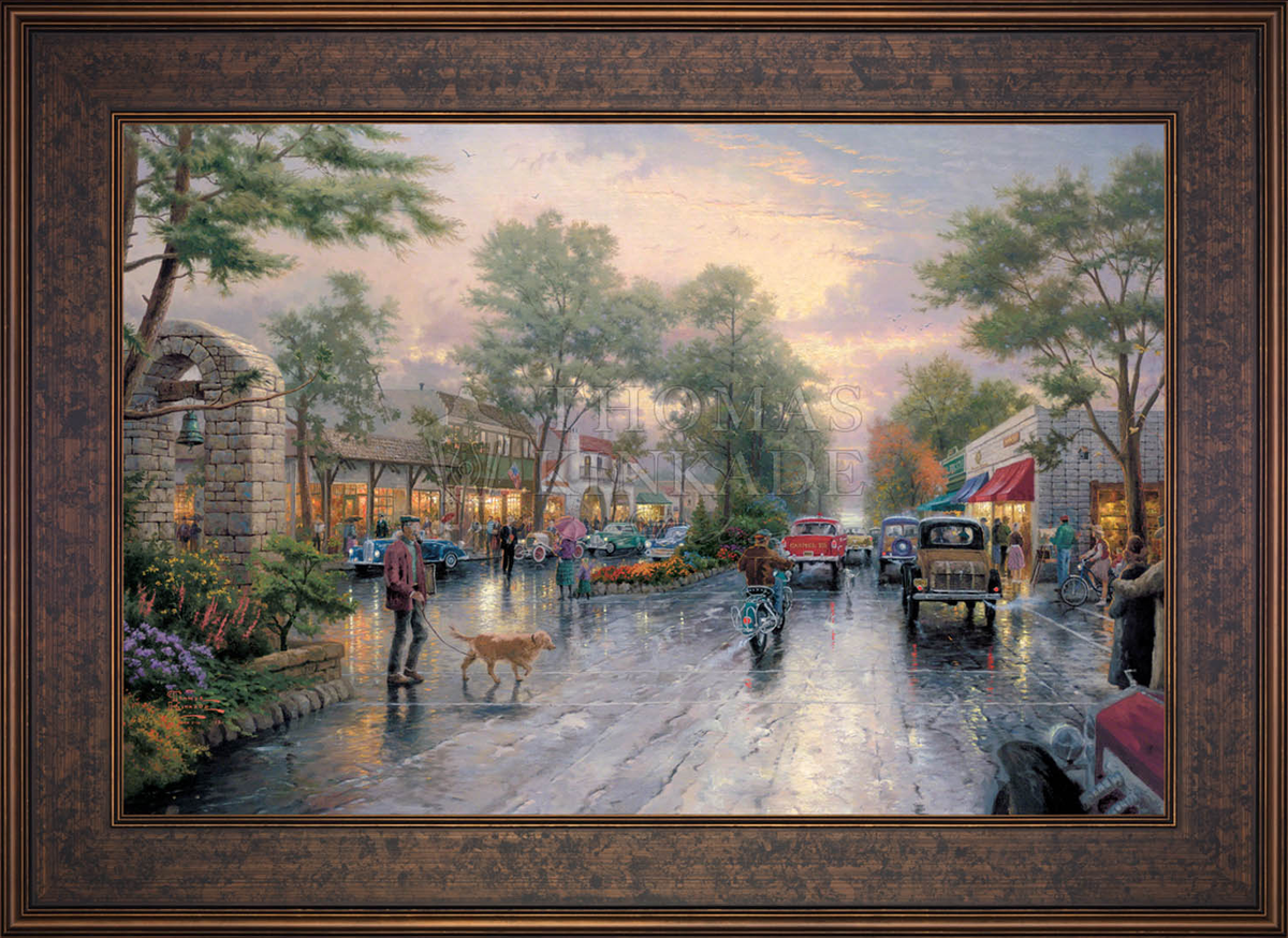 Carmel, Sunset on Ocean Avenue - Limited Edition Canvas