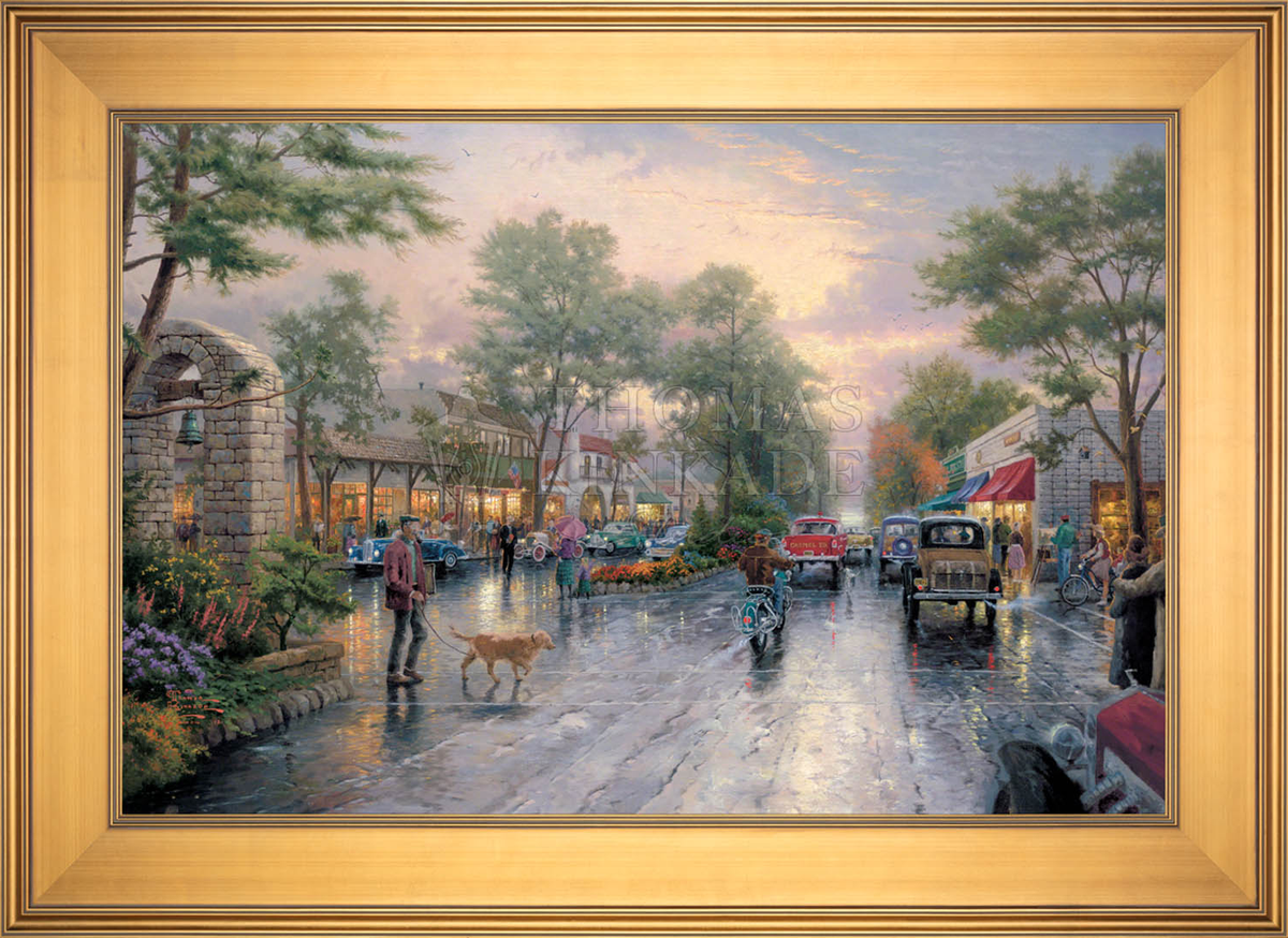 Carmel, Sunset on Ocean Avenue - Limited Edition Canvas