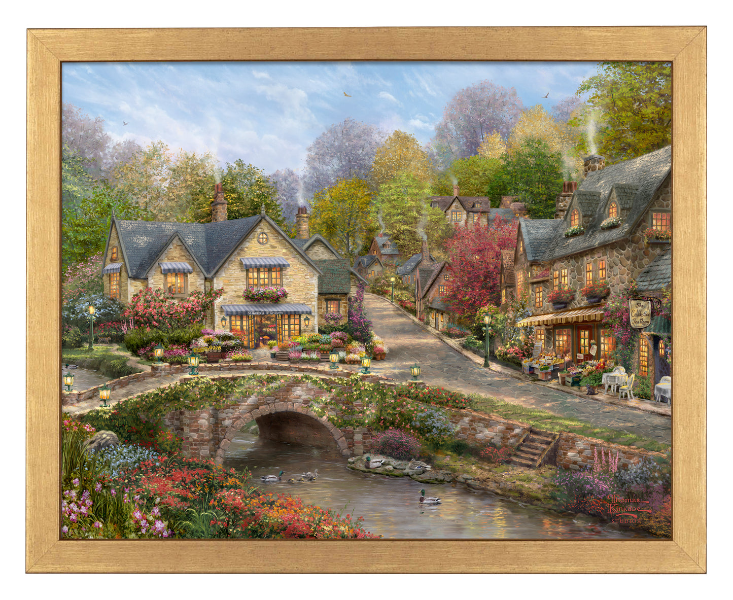 Summer in Cobblestone Village - Art Prints