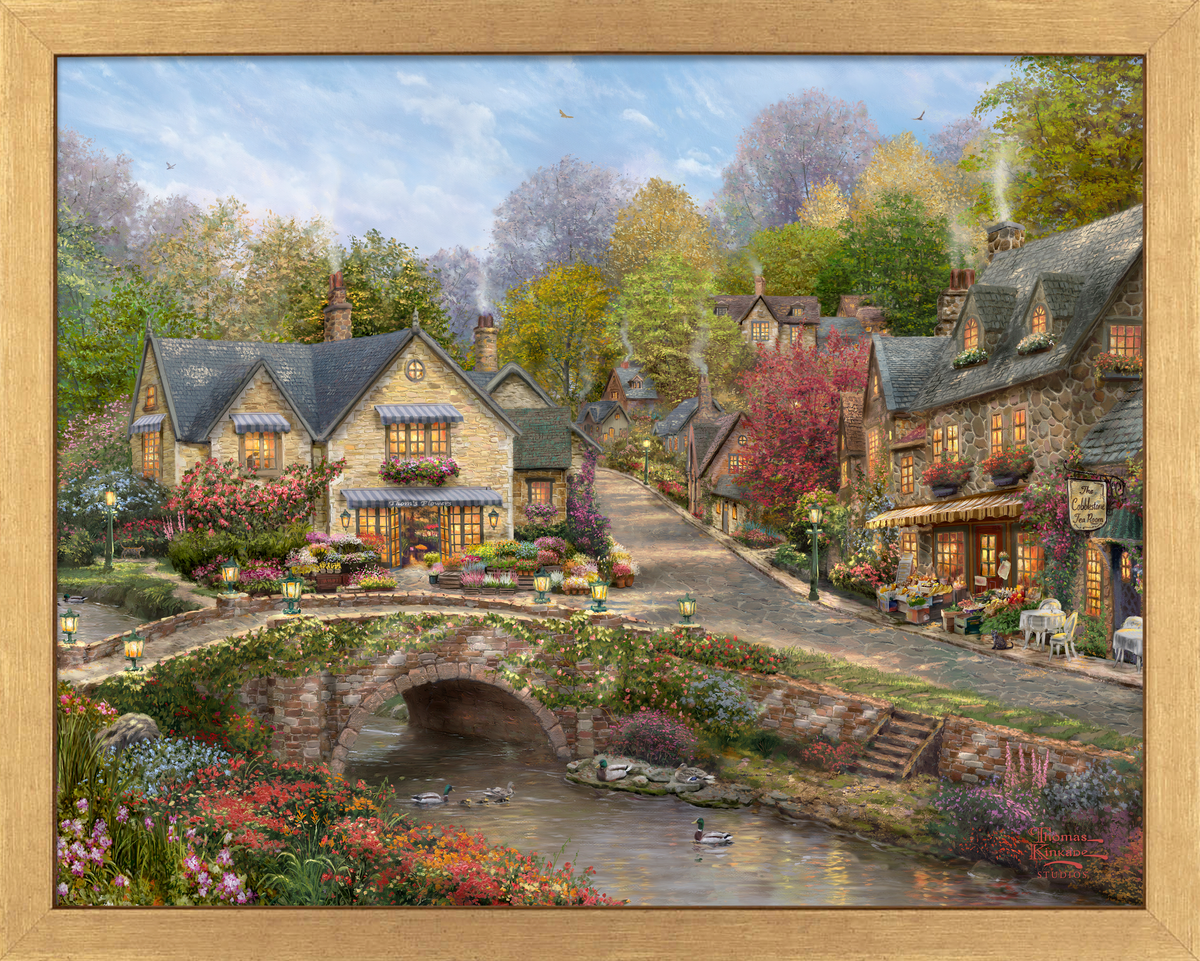 Summer in Cobblestone Village - Art Prints