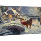 Disney Mickey and Minnie Evening Sleigh Ride - 16" x 31" Gallery Wrapped Canvas
