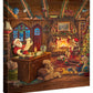 Santa Checking His List - 14" x 14" Gallery Wrapped Canvas