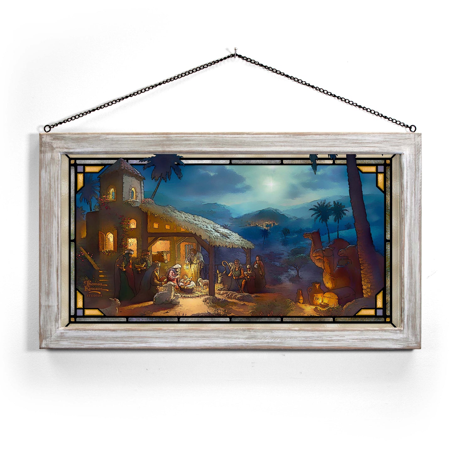 The Nativity - 13" x 23" Stained Glass Art