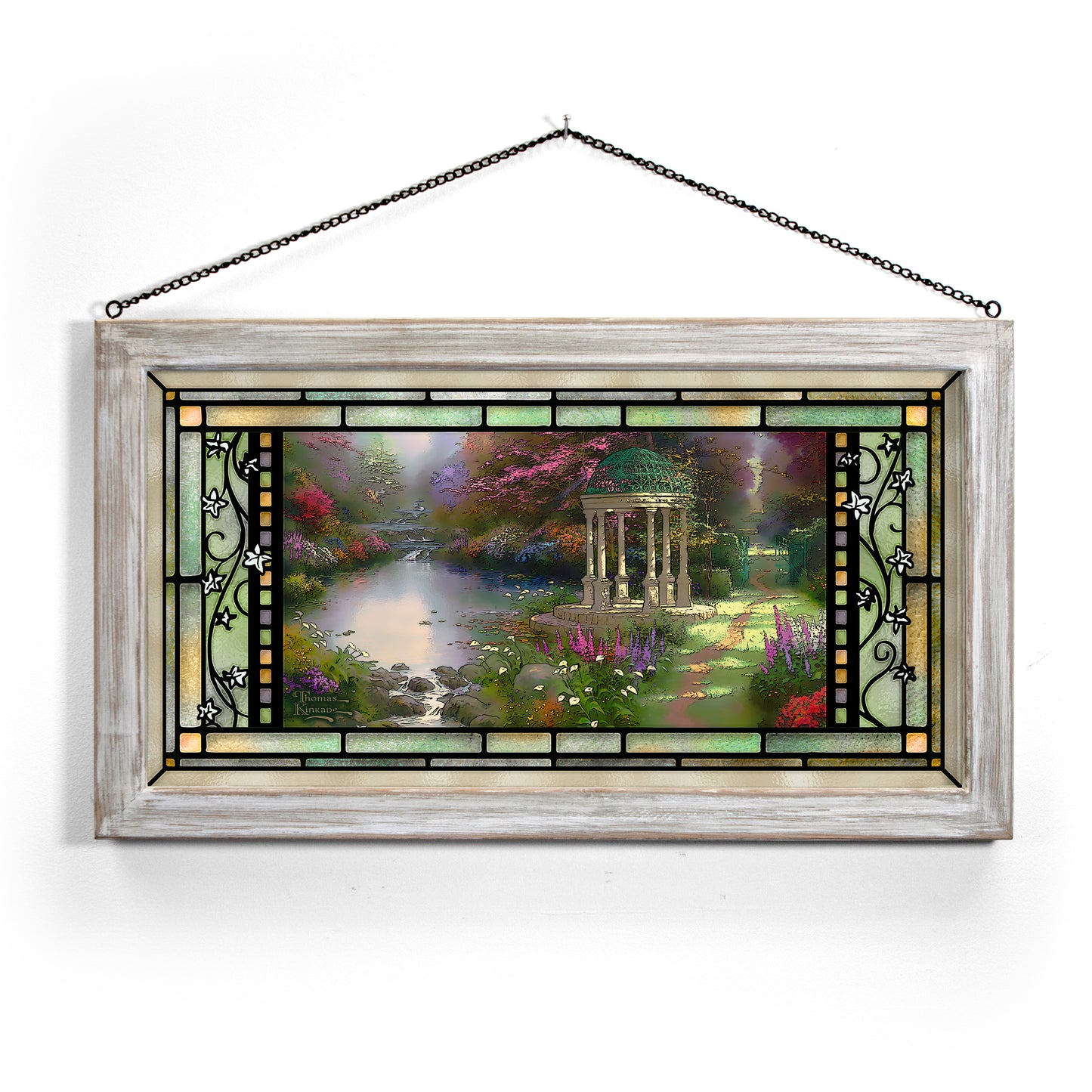 The Garden of Prayer - 13" x 23" Stained Glass Art