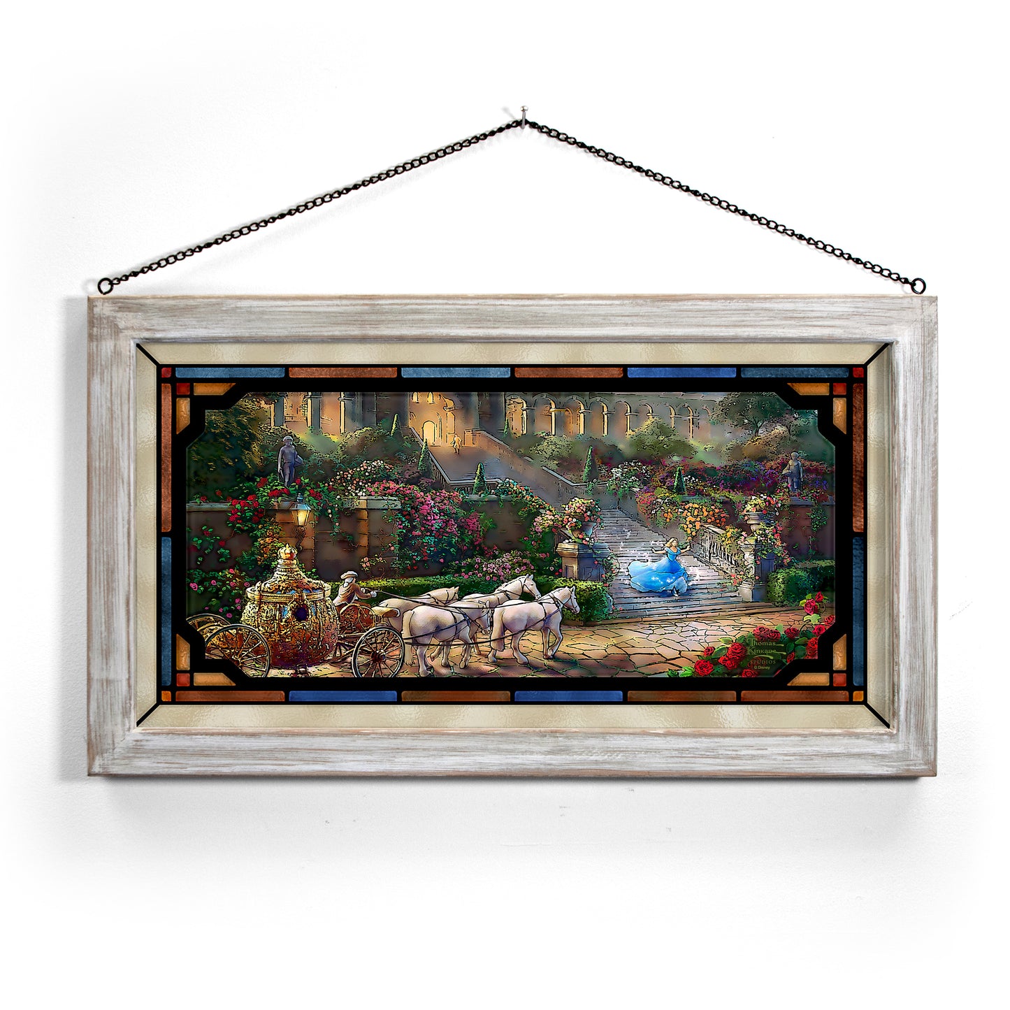 Disney Clock Strikes Midnight - 13" x 23" Stained Glass Art