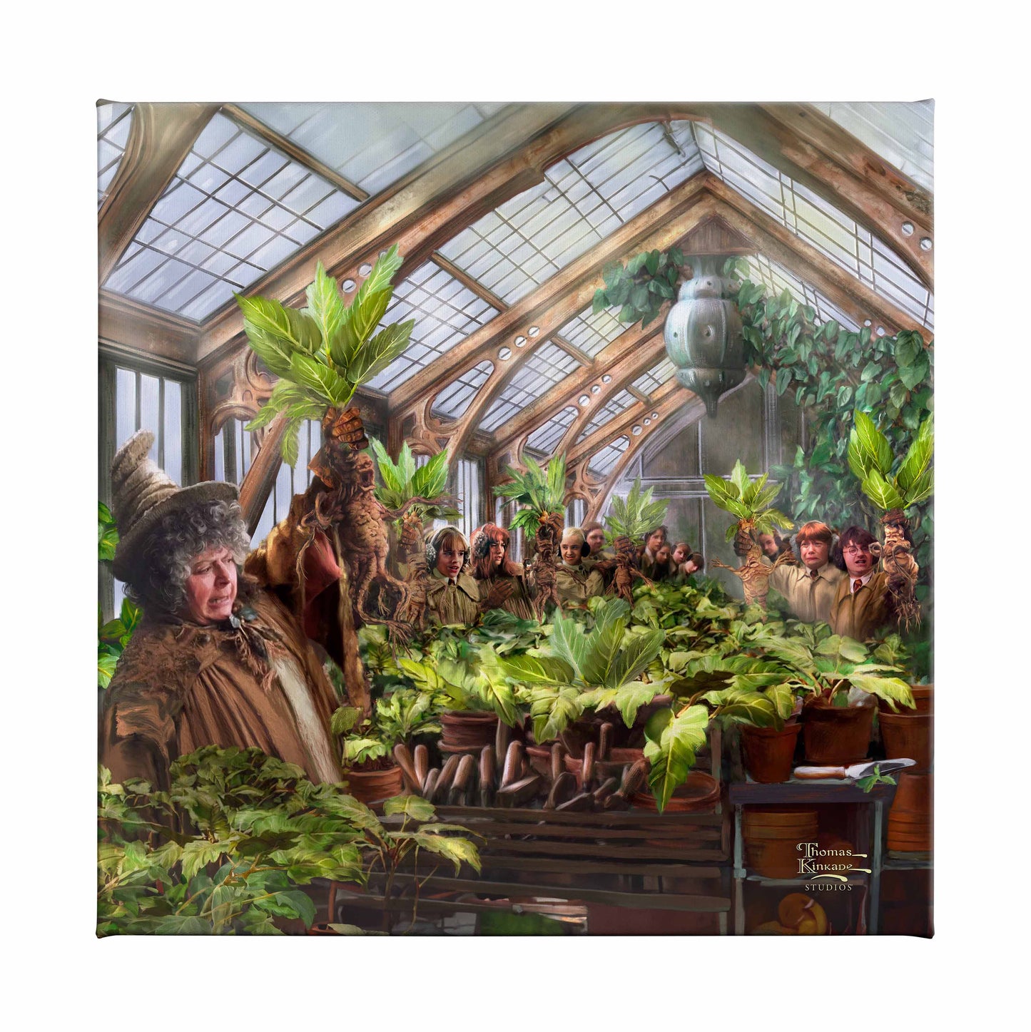 Harry Potter™ Hogwarts™ Greenhouse - 14" x 14" Gallery Wrapped Canvas