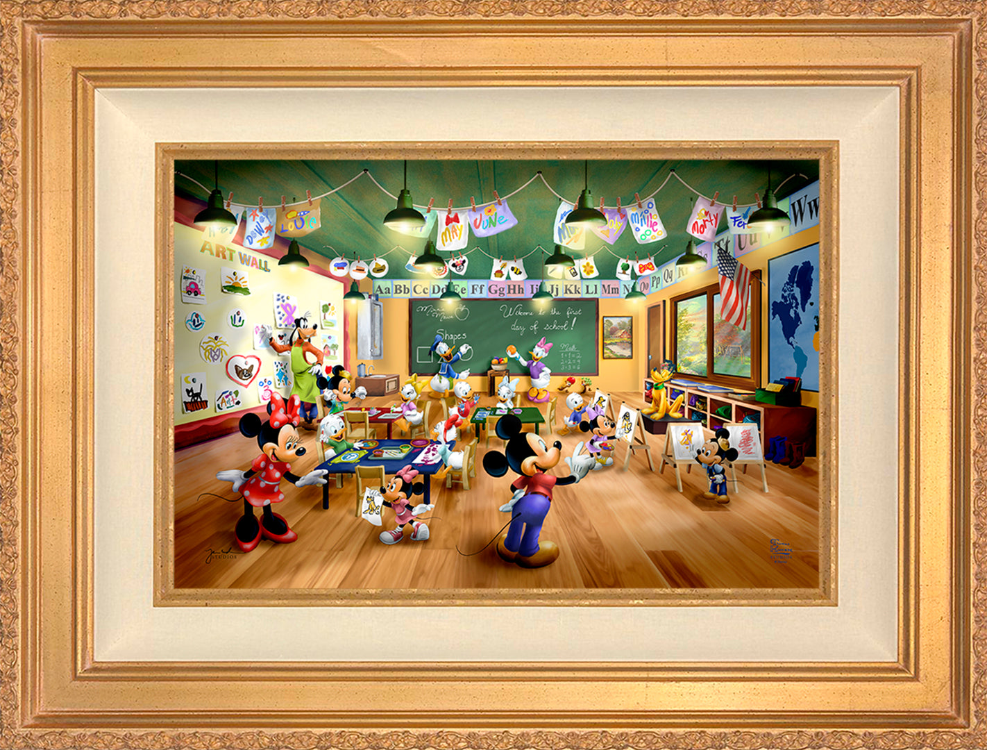 ミッキーマウス Disney Mickey Mouse 木製フレーム アート Shop Disney Mickey and Minnie Schoolhouse - Limited Edition Canvas