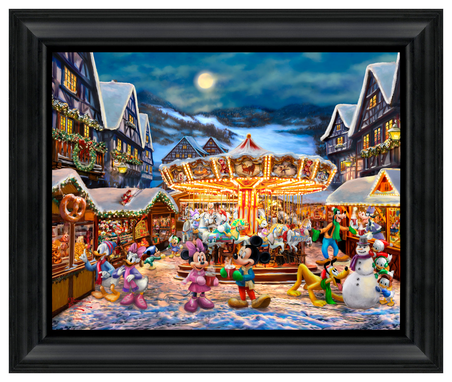 Disney Mickey and Minnie Christmas Market - 16" x 20" Brushstroke Vignette