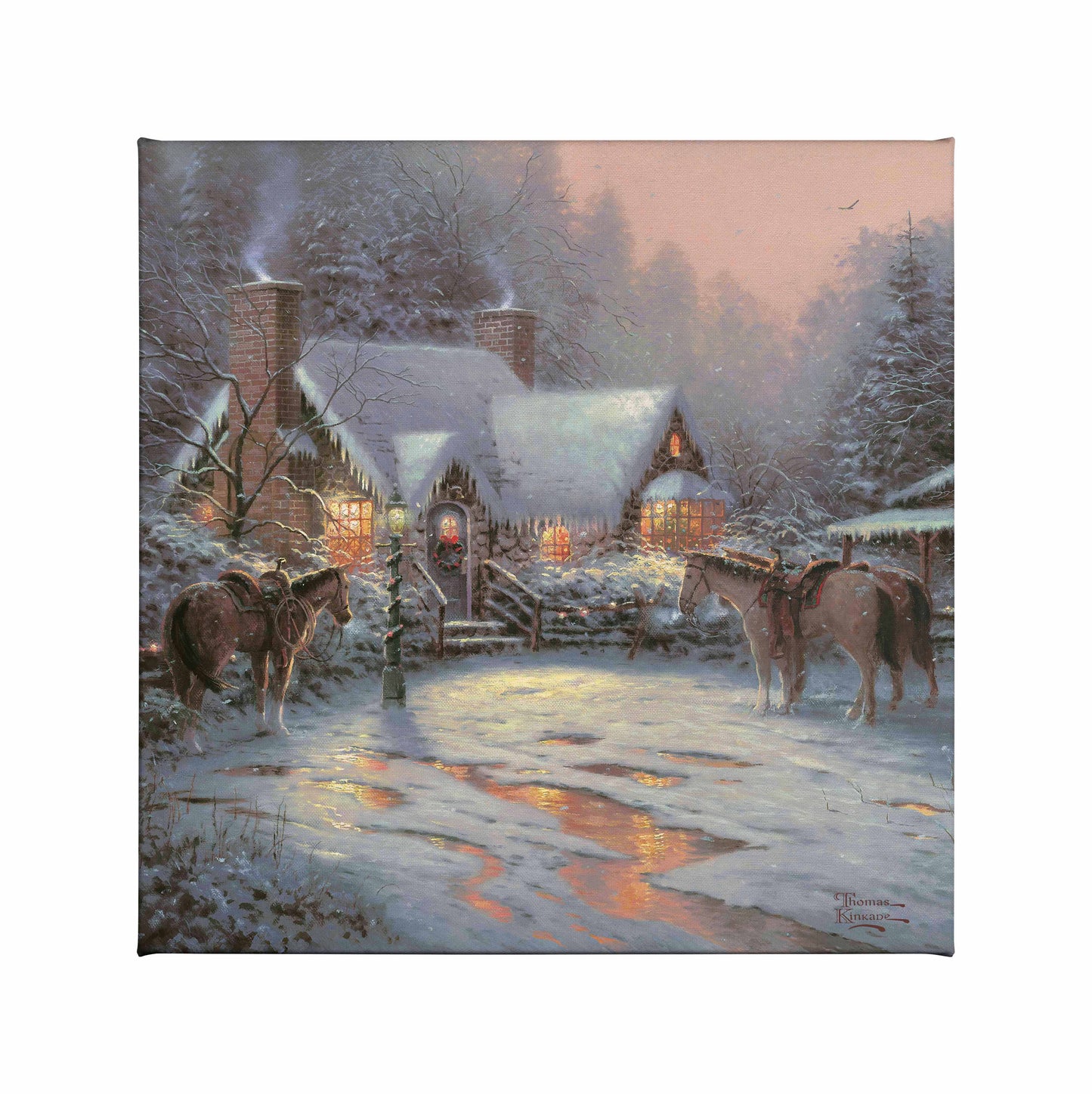 A Christmas Welcome - 14" x 14" Gallery Wrapped Canvas