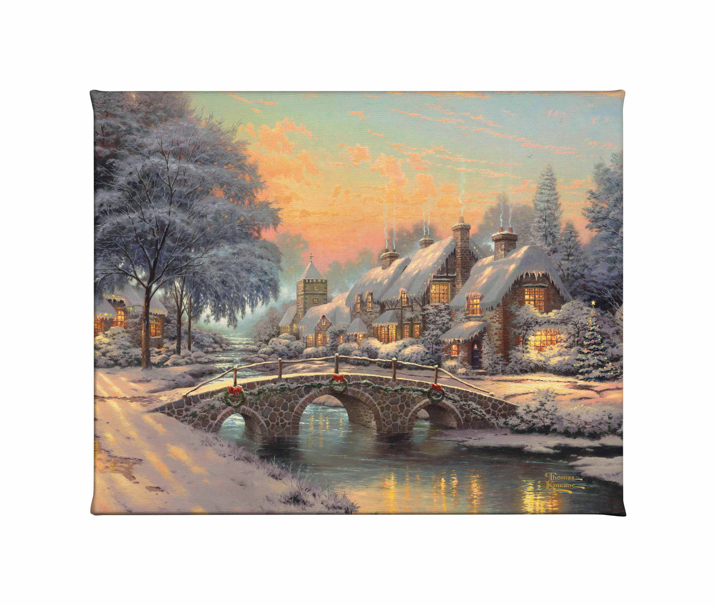 Cobblestone Christmas - 8" x 10" Gallery Wrapped Canvas
