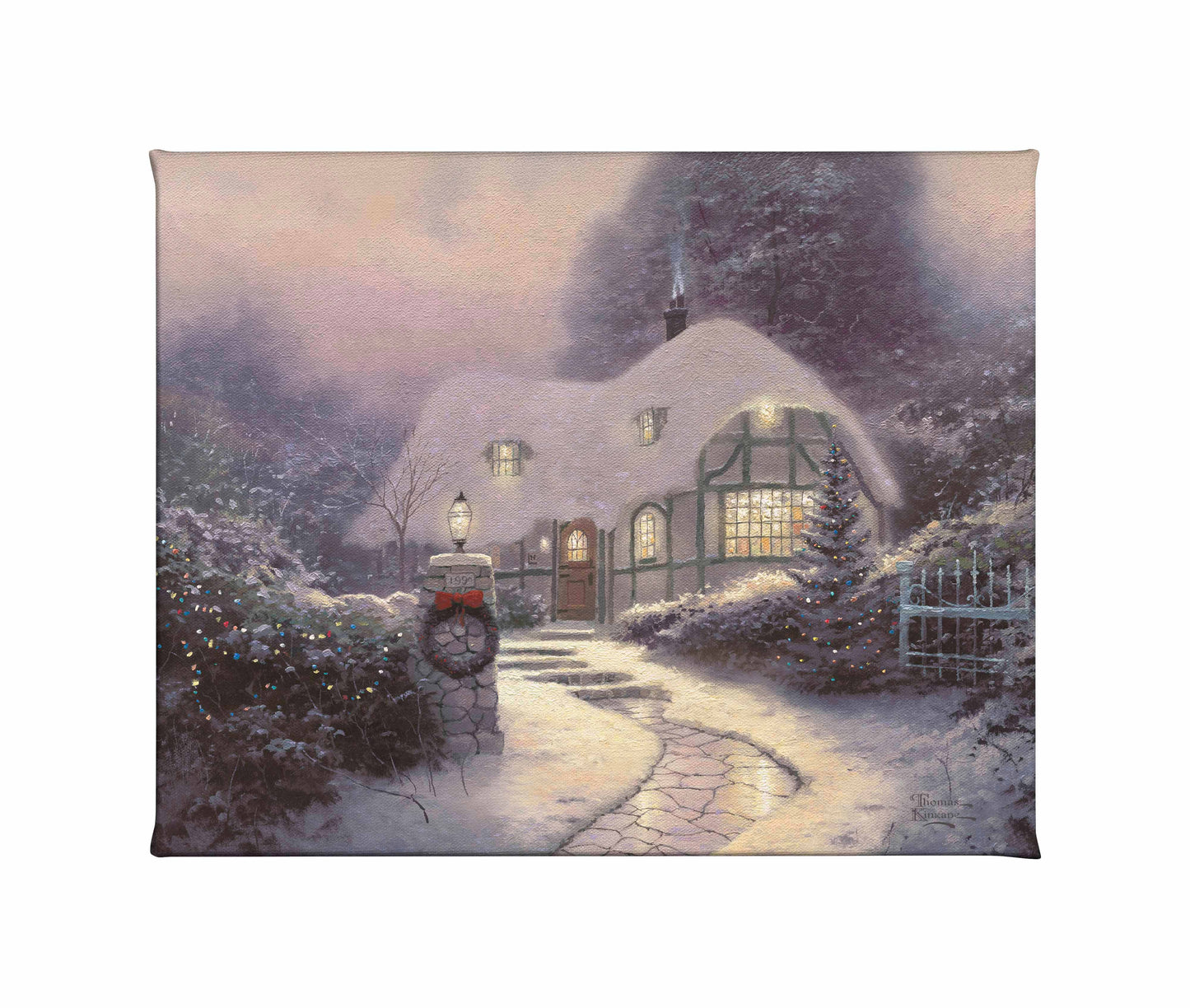 Christmas Cottage - 8" x 10" Gallery Wrapped Canvas