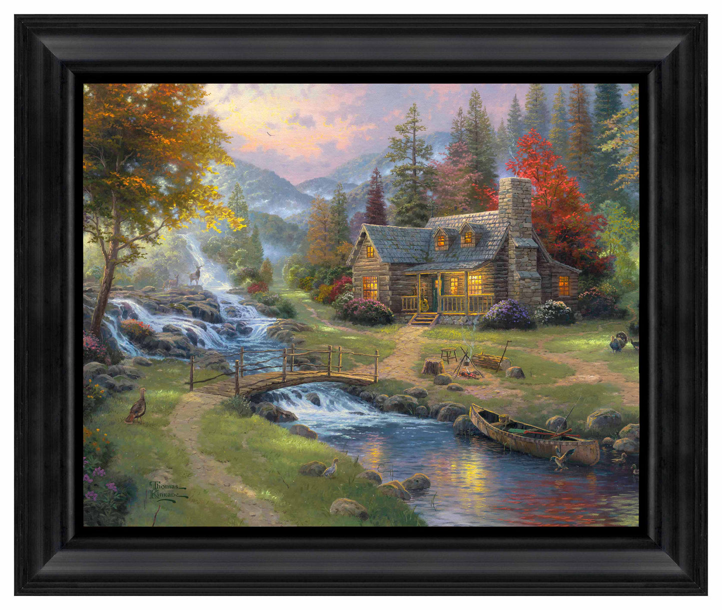 Mountain Paradise - 16" x 20" Brushstroke Vignette