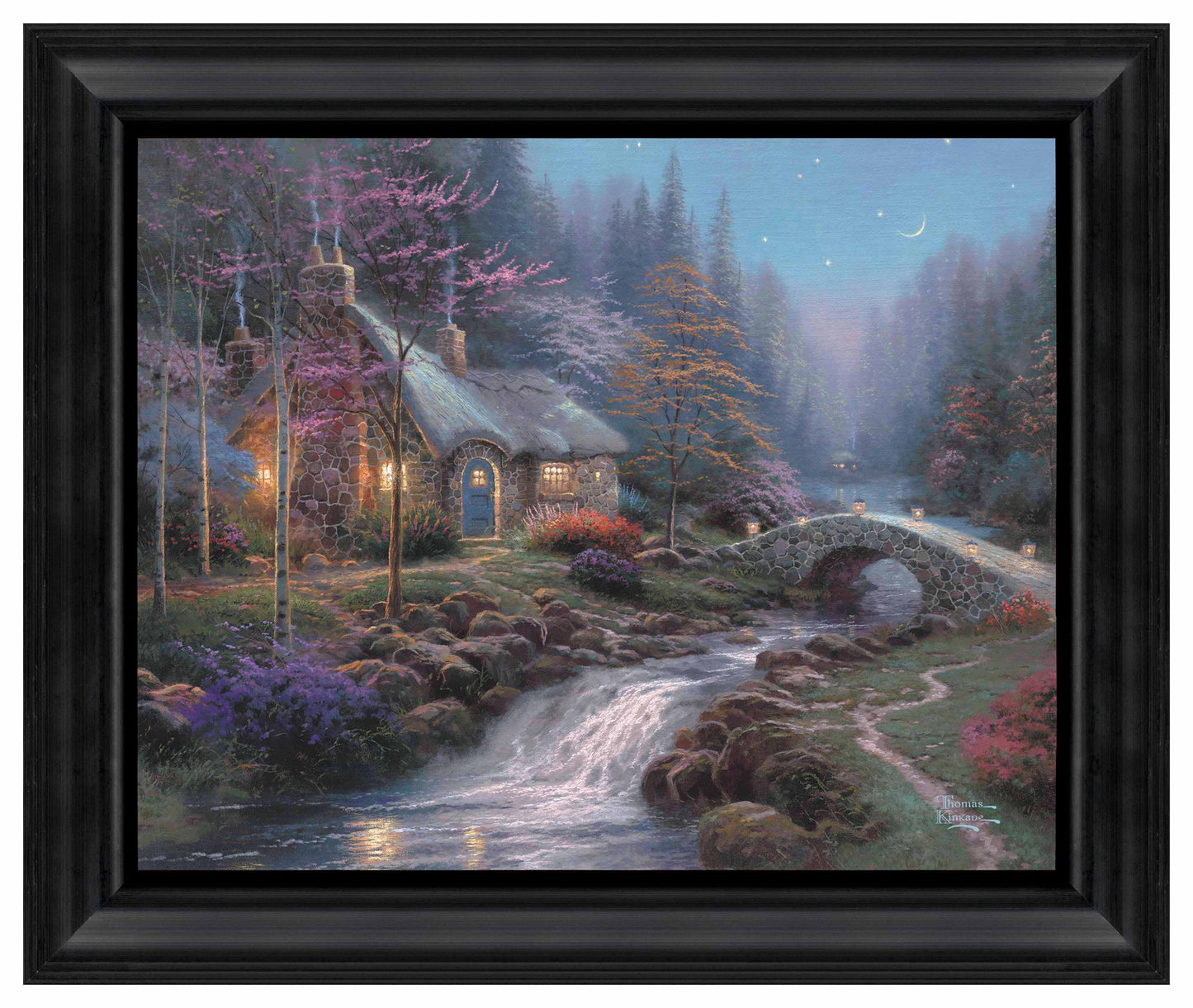 Twilight Cottage - 16" x 20" Brushstroke Vignette