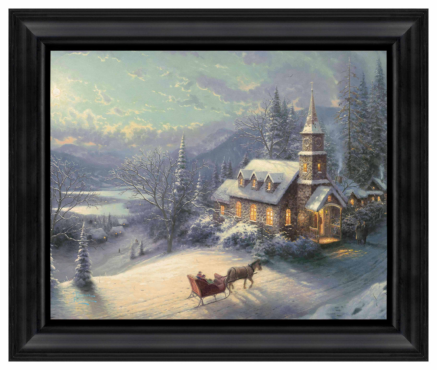 Sunday Evening Sleigh Ride - 16" x 20" Brushstroke Vignette