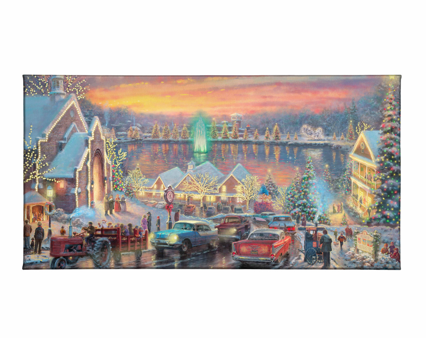 The Lights of Christmastown - 16" x 31" Gallery Wrapped Canvas
