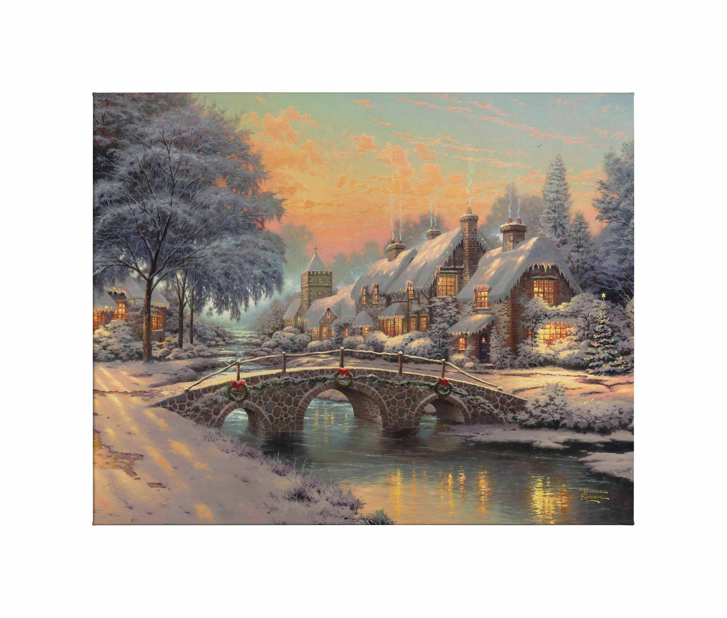 Cobblestone Christmas - 24" x 30" Gallery Wrapped Canvas