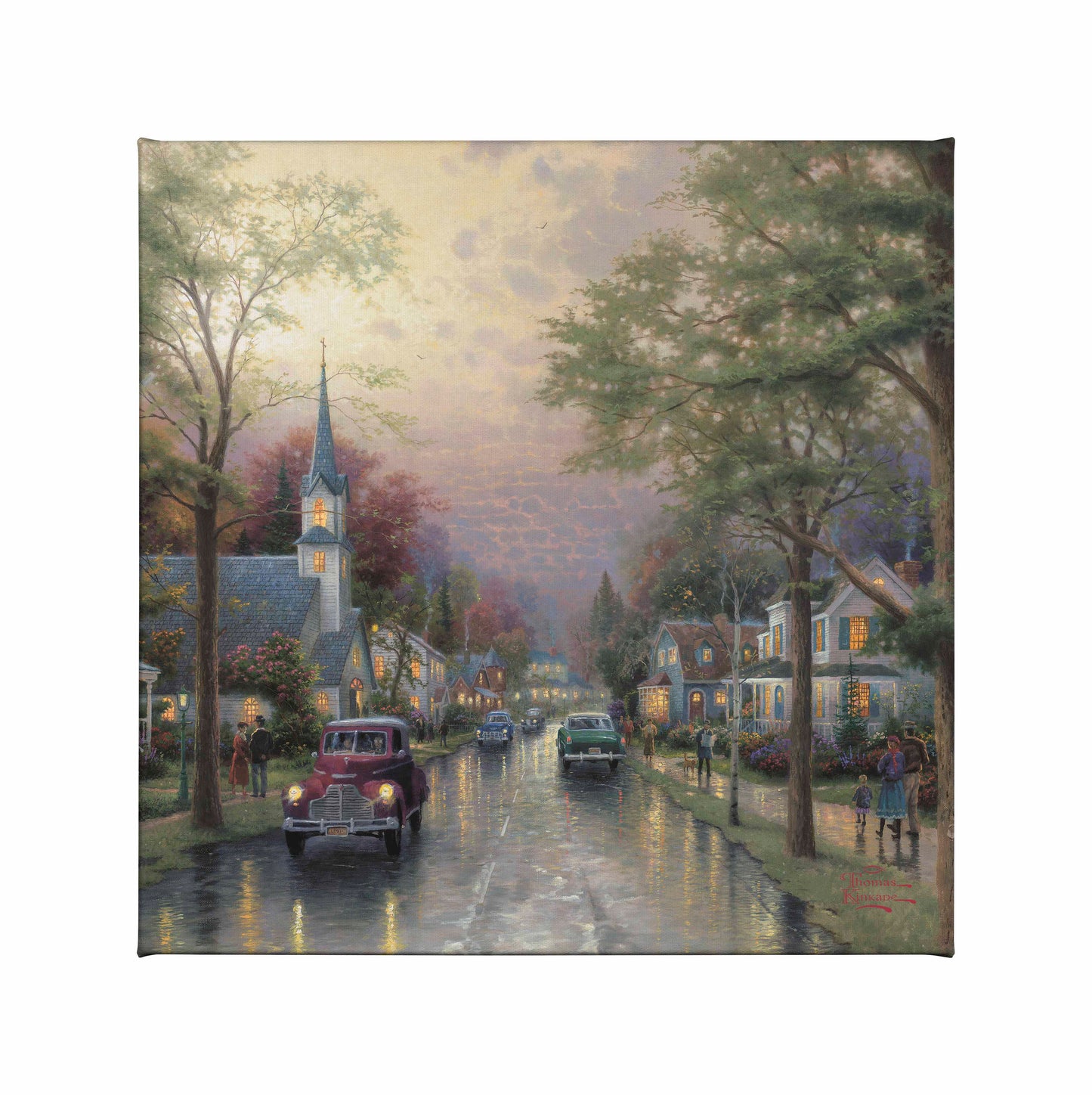 Hometown Morning - 14" x 14" Gallery Wrapped Canvas