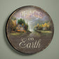 Peace on Earth - 21" Round Wood Sign