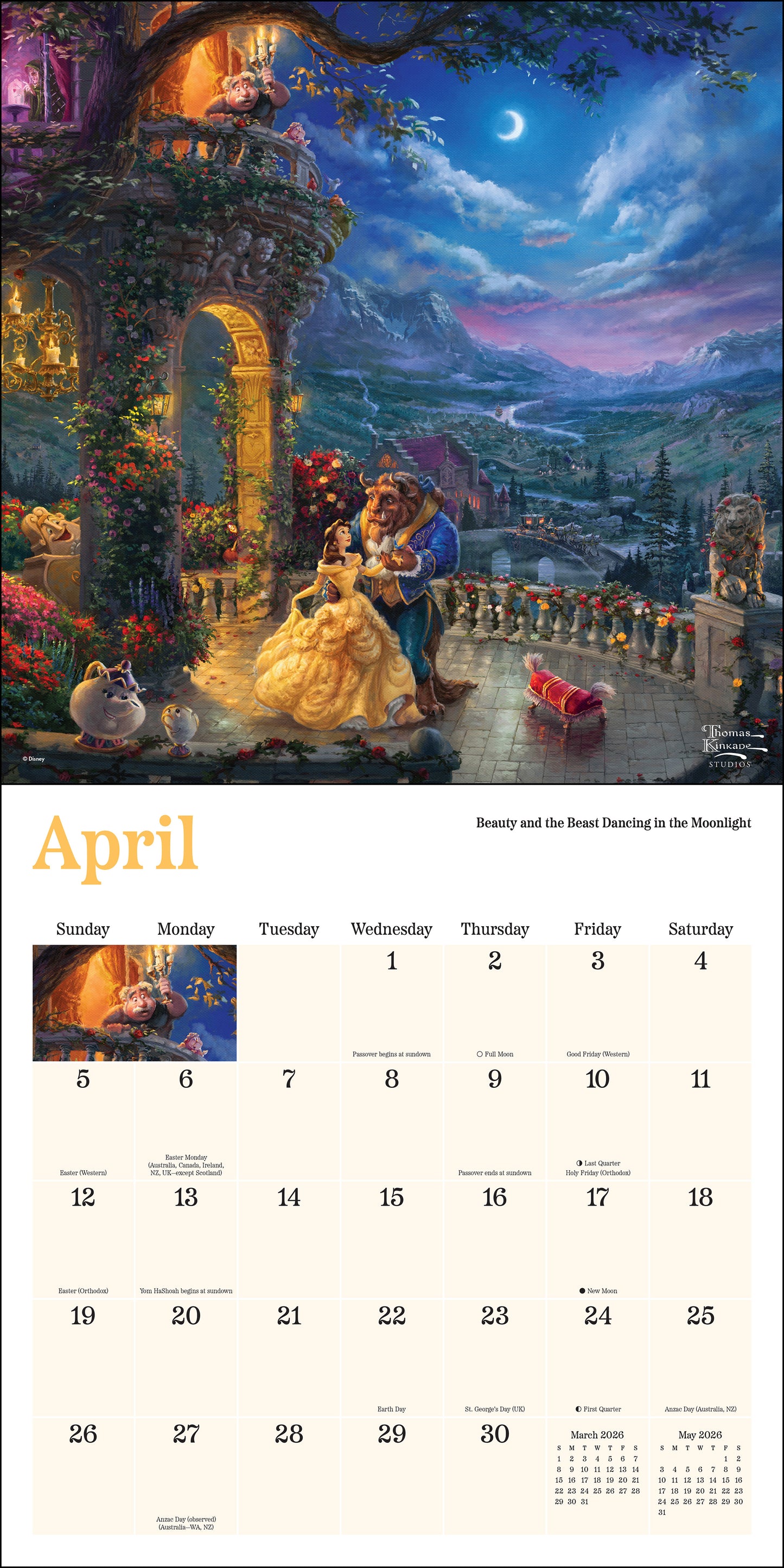 Disney Dreams Collection by Thomas Kinkade Studios 2026 Wall Calendar