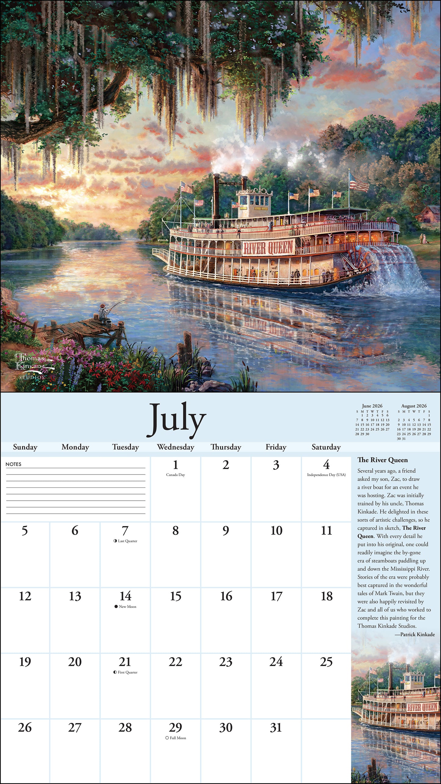 Thomas Kinkade Special Collector's Edition 2026 Deluxe Wall Calendar with Print
