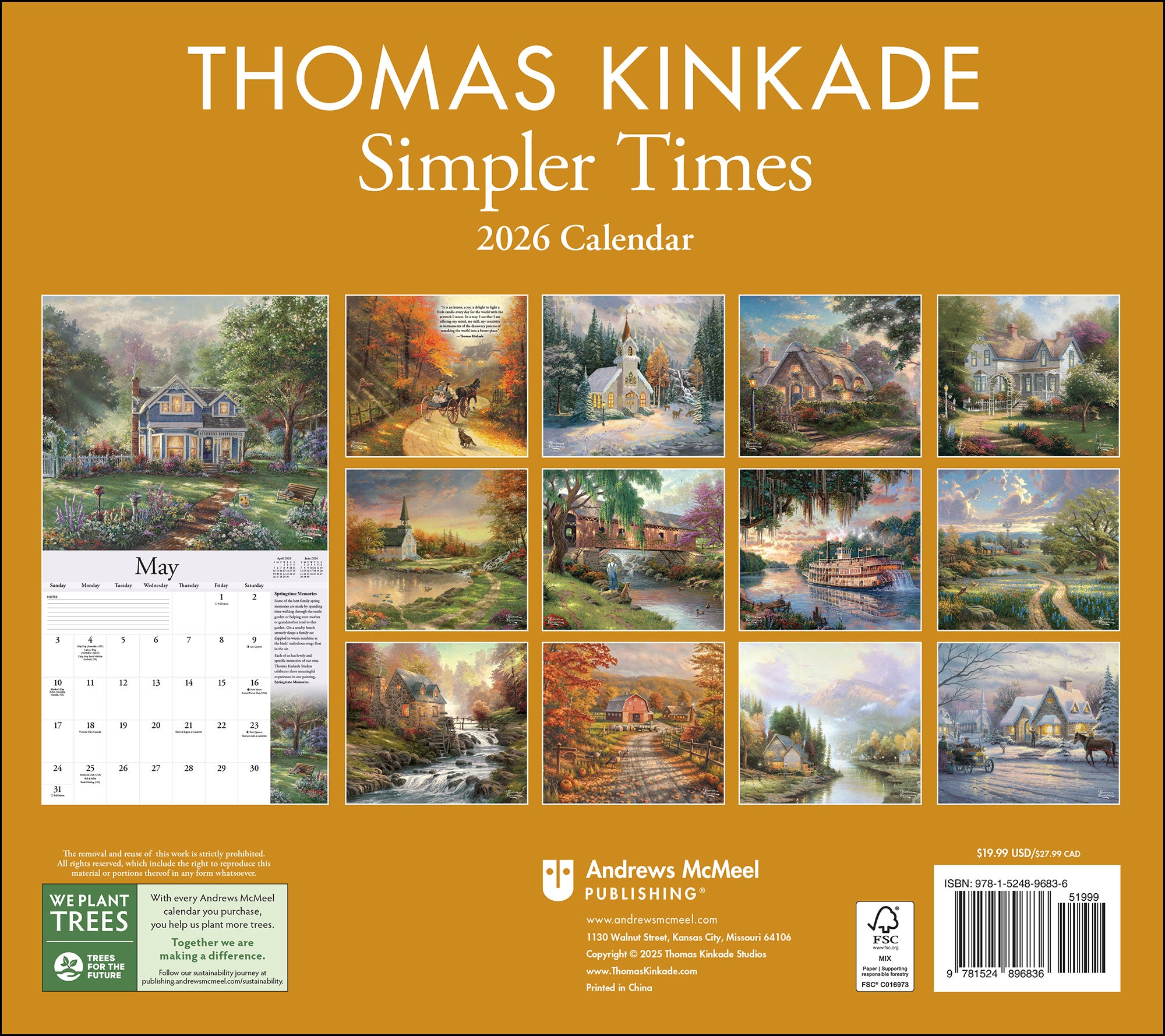 Thomas Kinkade Special Collector's Edition 2026 Deluxe Wall