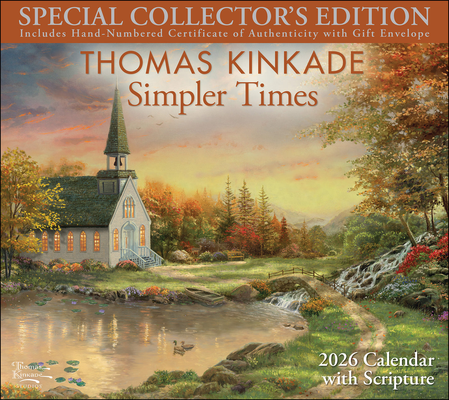 Thomas Kinkade Collector's Scripture Edition 2026 Deluxe Wall Calendar + Print