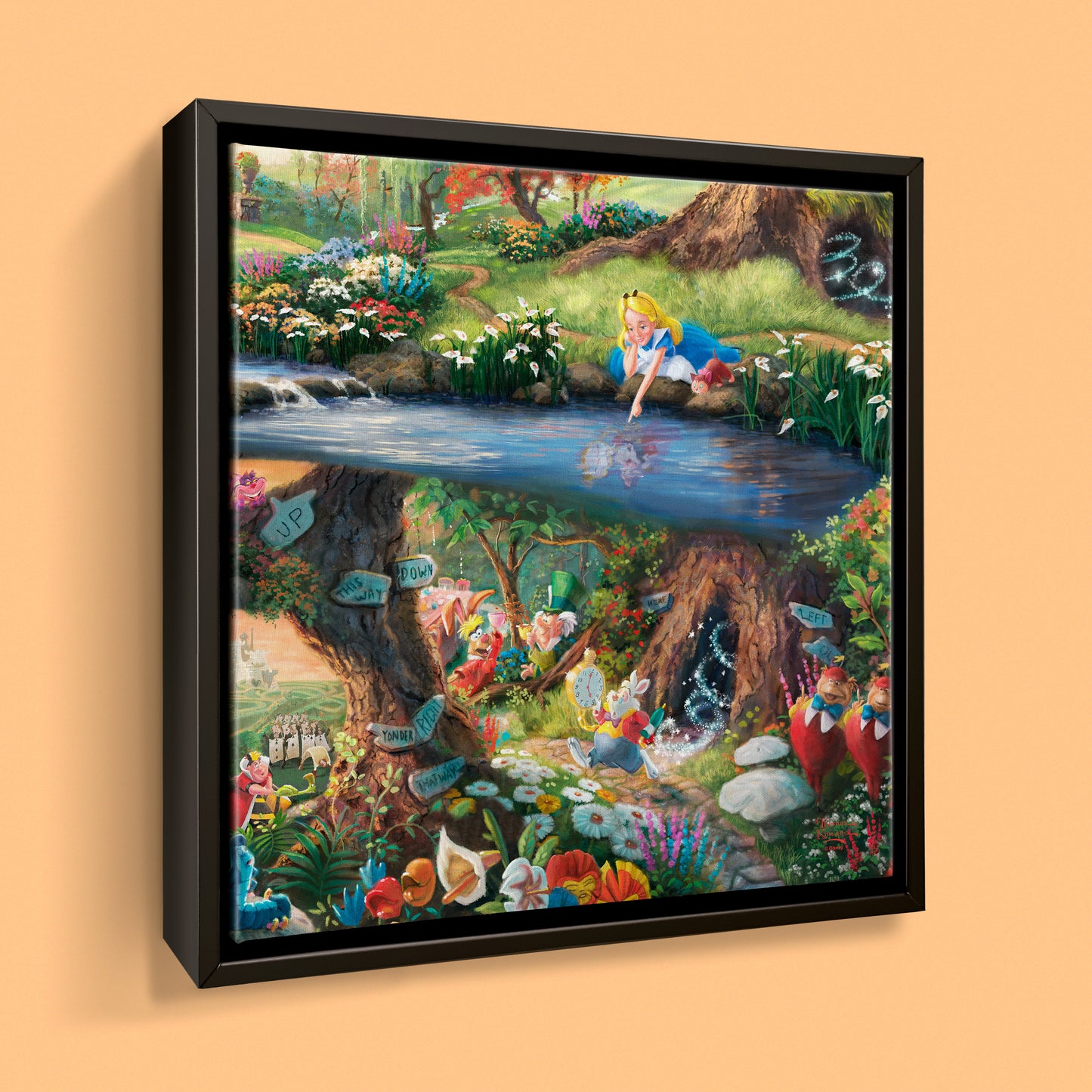 Disney Alice in Wonderland - 14" x 14" Gallery Wrapped Canvas (Onyx Black Frame)