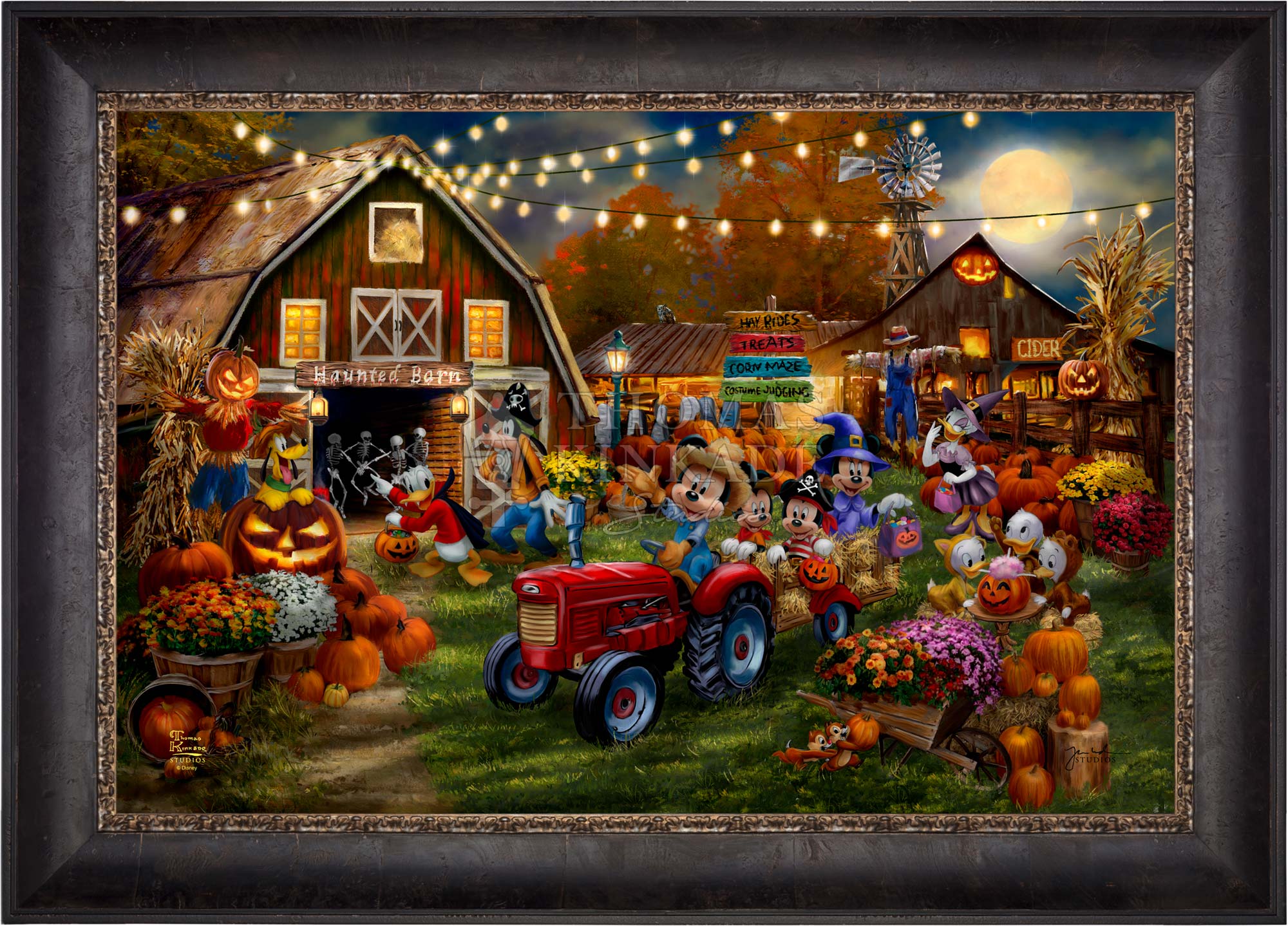 グーフィー　フィギュリン　ミッキー　ドナルド　ペイントハウス　ヴィンテージ Disney Mickey and Minnie Pumpkin Festival - Jewel Edition Art