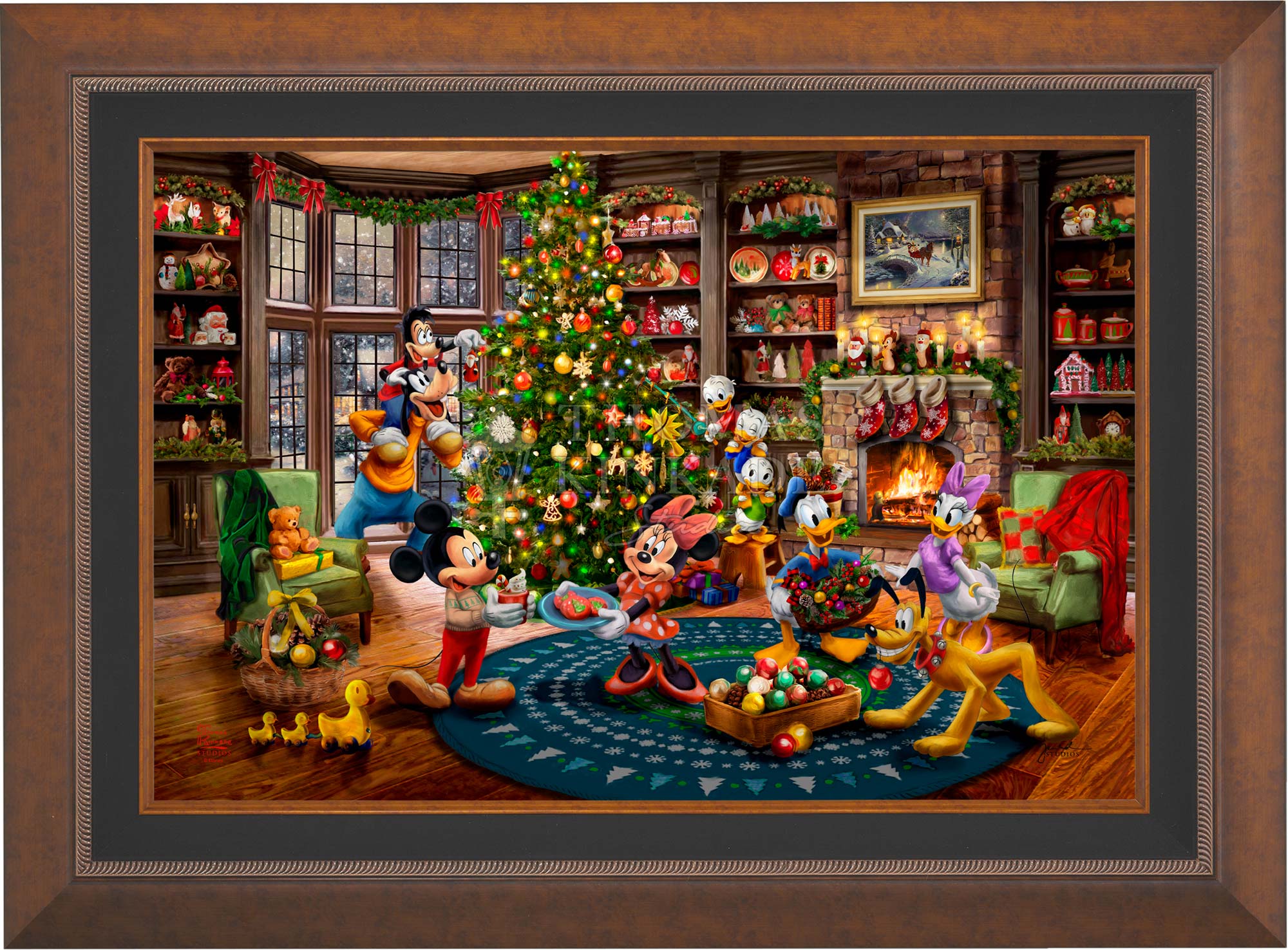 Disney Mickey and Minnie Trimming the Tree - Jewel Edition Art