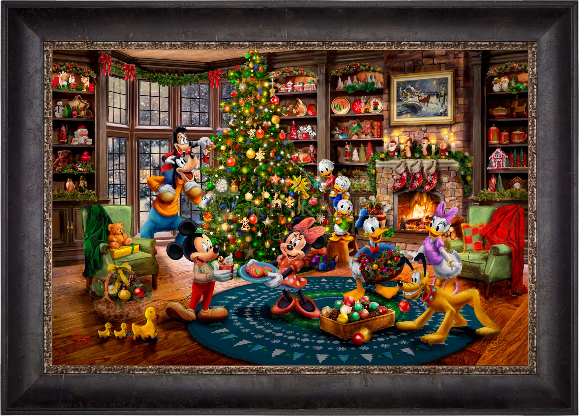 Disney Mickey and Minnie Trimming the Tree - Jewel Edition Art