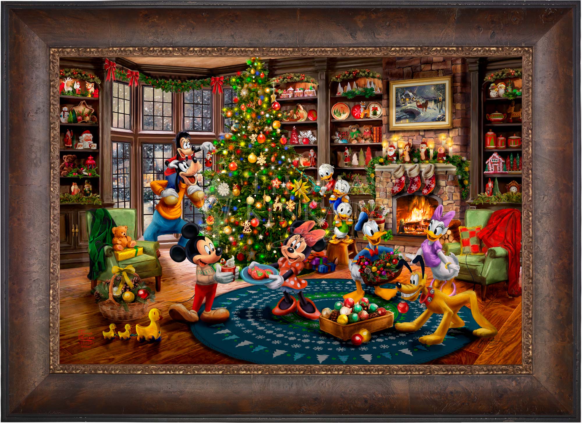 Disney Mickey and Minnie Trimming the Tree - Jewel Edition Art
