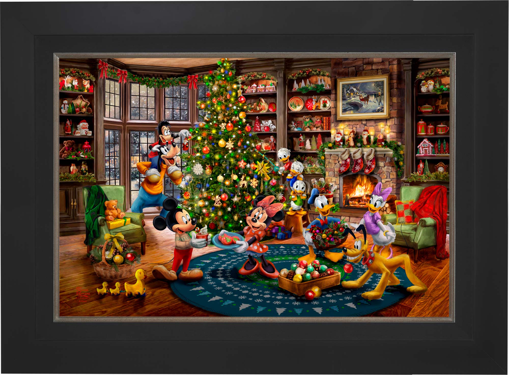 Disney Mickey and Minnie Trimming the Tree - Jewel Edition Art