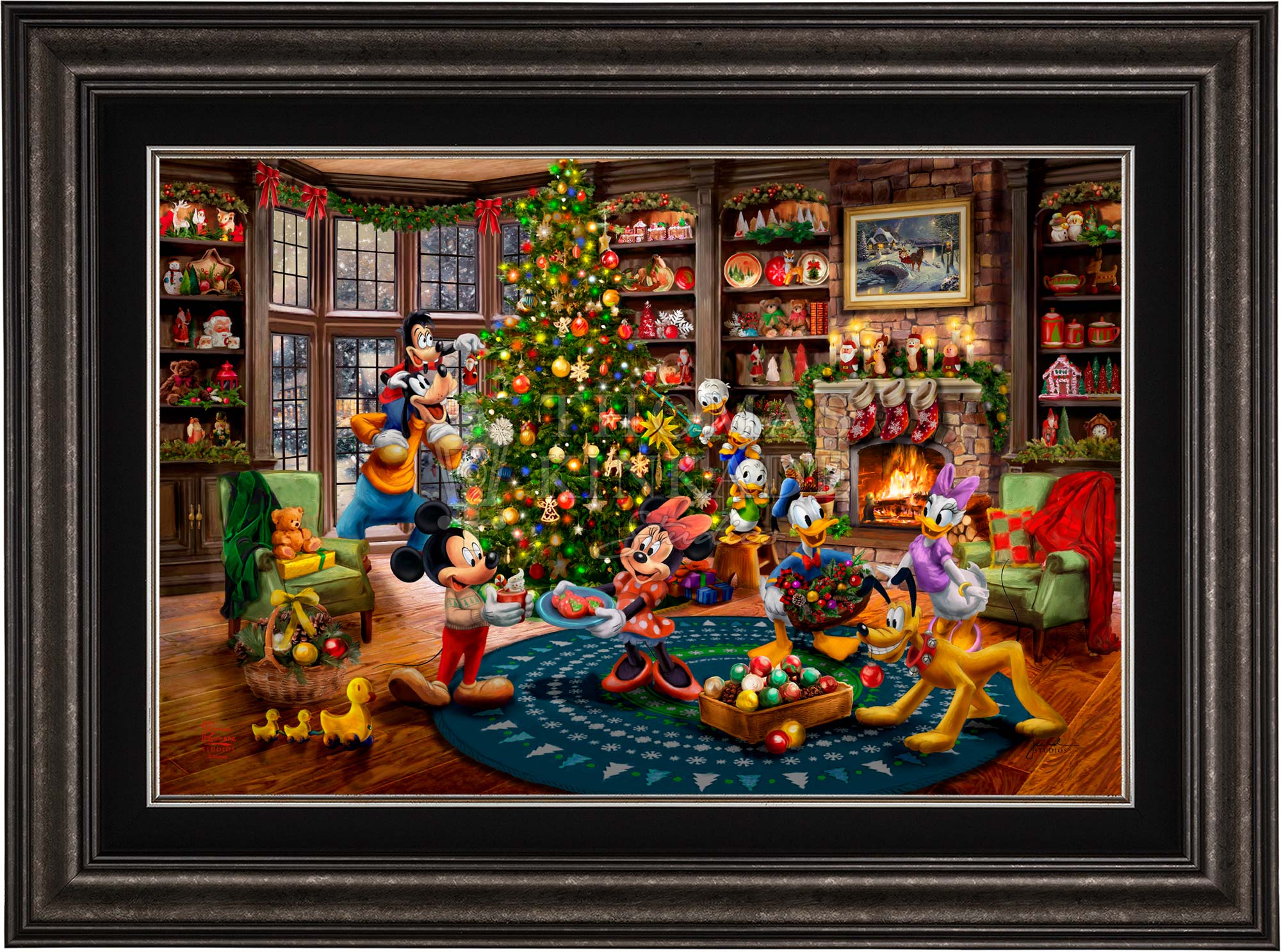 Disney Mickey and Minnie Trimming the Tree - Jewel Edition Art