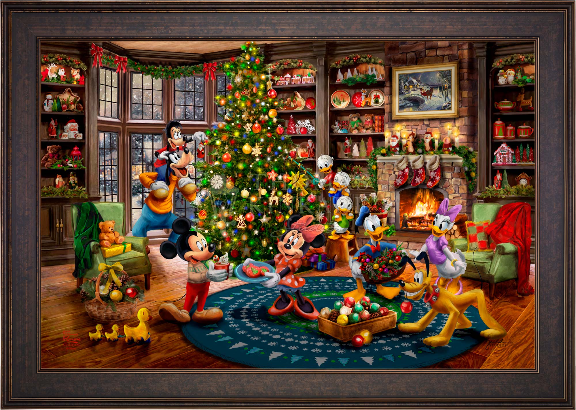 Disney Mickey and Minnie Trimming the Tree - Jewel Edition Art