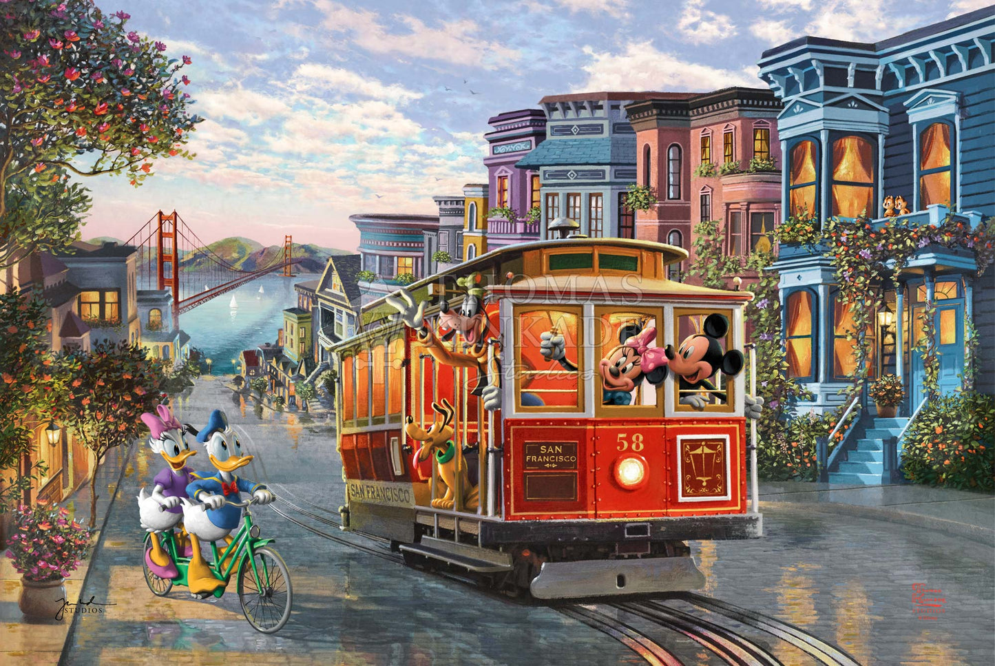 Disney Mickey and Minnie in San Francisco - Limited Edition Canvas