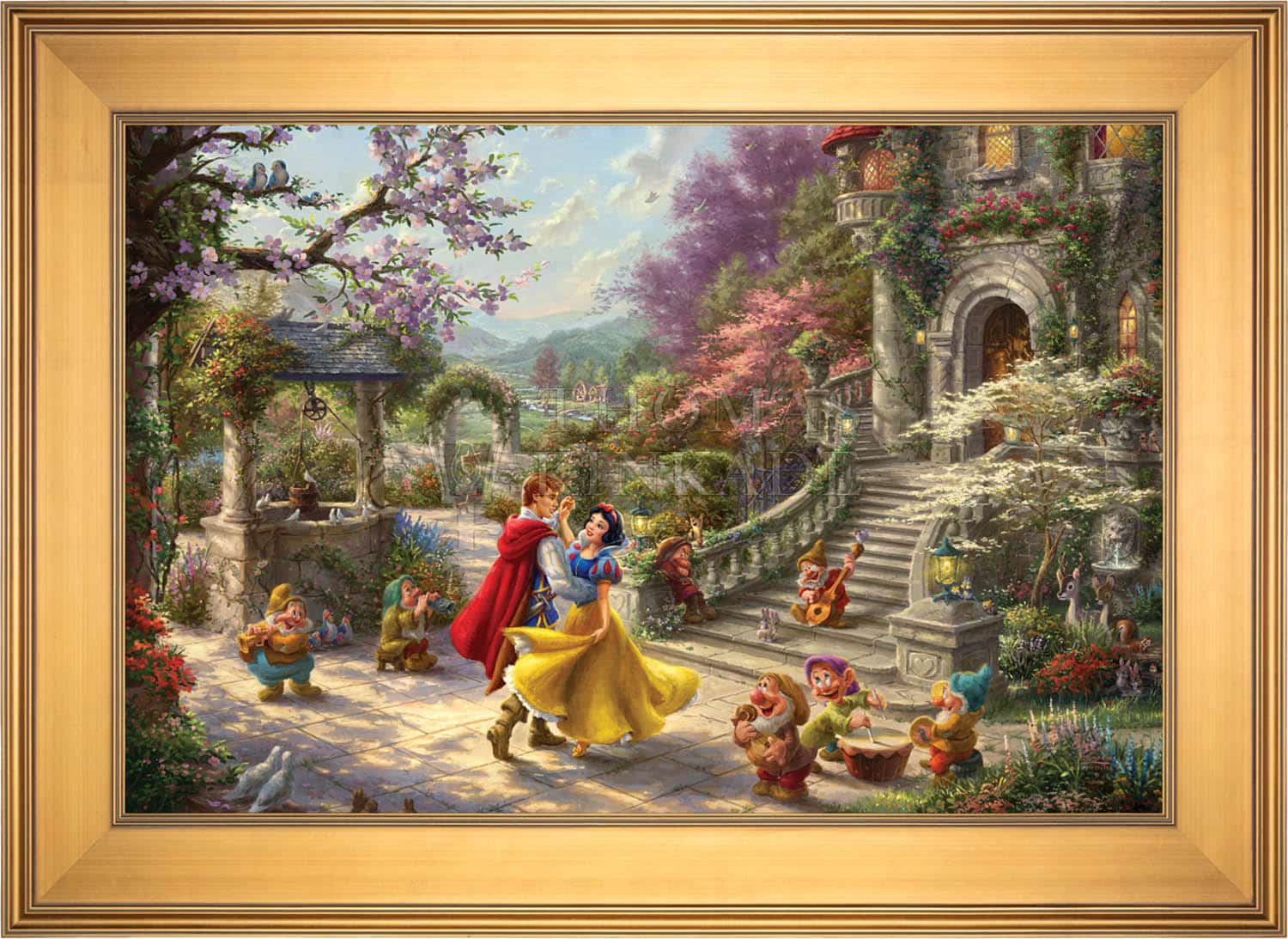 Disney Fine Art 白雪姫 Disney Snow White Dancing in the Sunlight - Limited Edition Canvas