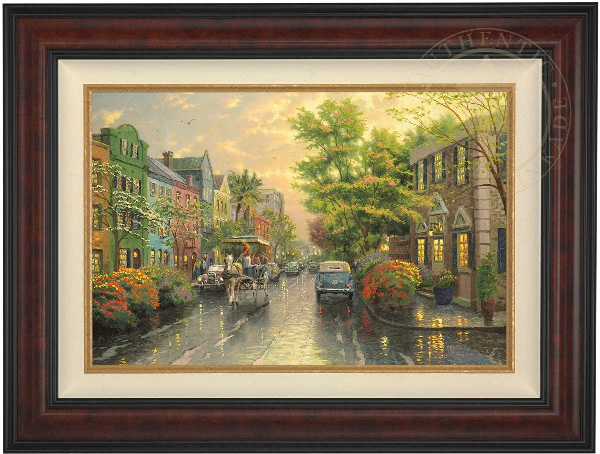 *RARE* Charleston, Sunset on Rainbow Row Canvas Burl 24" x 36" #16