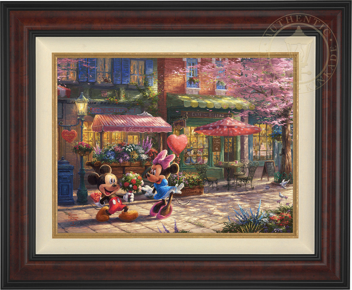*RARE* Disney Mickey and Minnie - Sweetheart Café Canvas Burl 18" x 24" #5