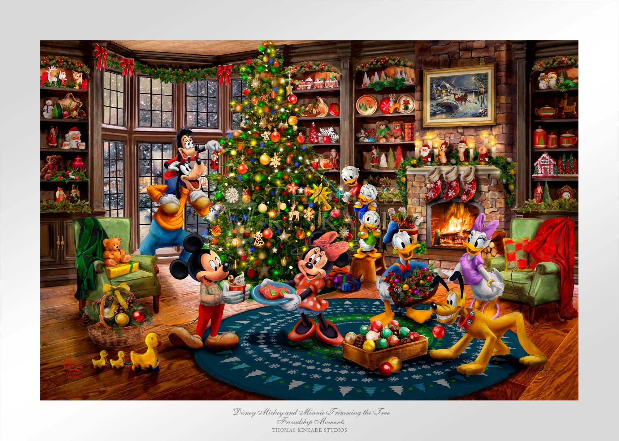 Disney Mickey and Minnie Trimming the Tree - Limited Edition Paper