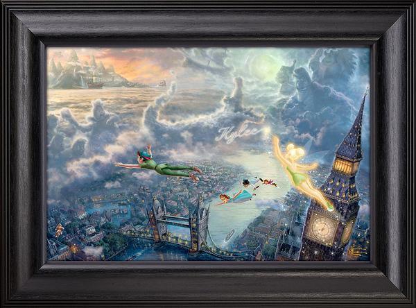 Disney Tinker Bell and Peter Pan Fly to Never Land - Personalized Framed Canvas